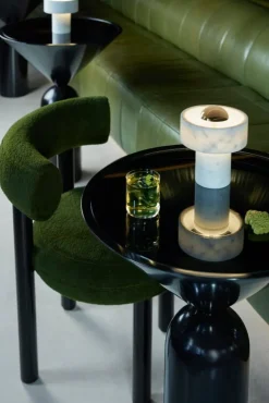 Tom Dixon Stone portable LED table lamp, white marble