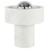 Tom Dixon Stone portable LED table lamp, white marble - silver