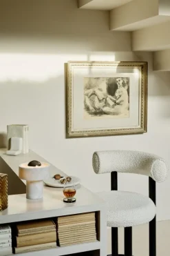 Tom Dixon Stone portable LED table lamp, white marble - silver