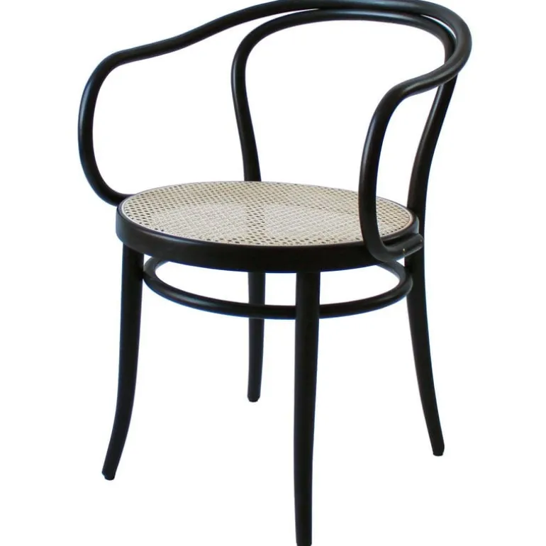 TON Armchair 30, cane - black