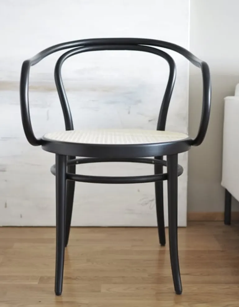 TON Armchair 30, cane - black