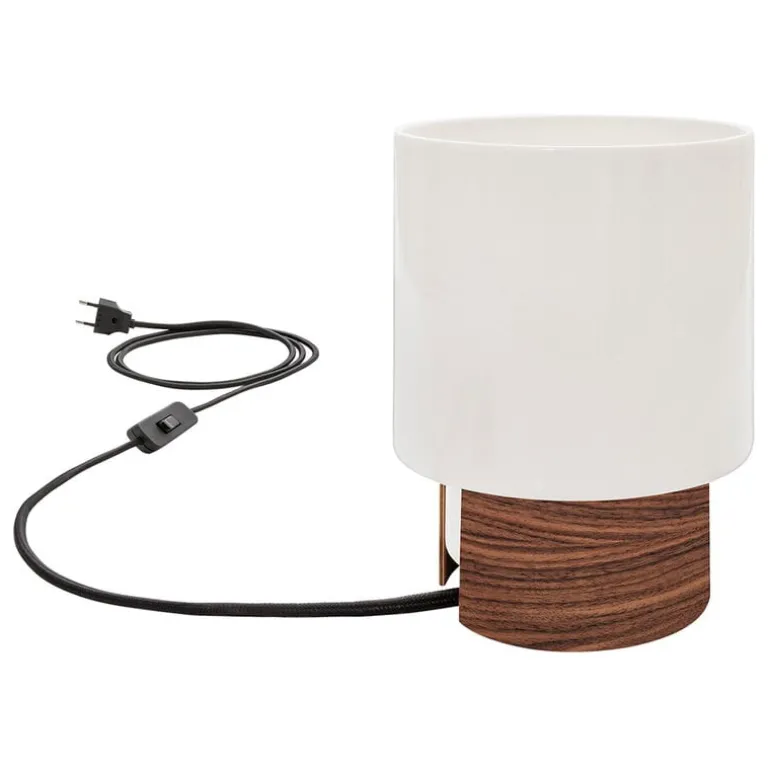 Tonfisk Design Ilta table lamp 18 cm, white - walnut