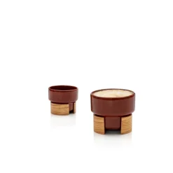 Tonfisk Design Warm cappuccino cup 1,6 dl, set of 2, brown - walnut