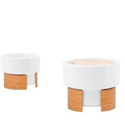 Tonfisk Design Warm cappuccino cup 1,6 dl, set of 2, white - oak
