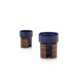 Tonfisk Design Warm cup 2,4 dl, set of 2, blue - walnut