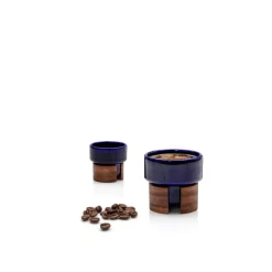 Tonfisk Design Warm espresso cup 0,8 dl, 2 pcs, blue - walnut