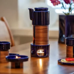 Tonfisk Design Warm tea set, blue - walnut, ceramic lid