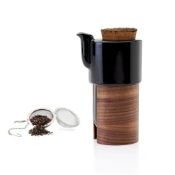 Tonfisk Design Warm teapot 6 dl, black - walnut, cork lid
