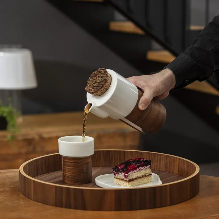 Tonfisk Design Warm teapot 6 dl, white - walnut, cork lid