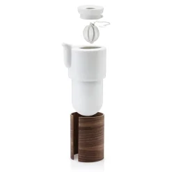 Tonfisk Design Warm teapot 6 dl, white - walnut, ceramic lid