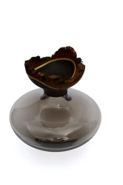 Utopia & Utility Bloom stacking vessel, 26 x 26 cm, smoke