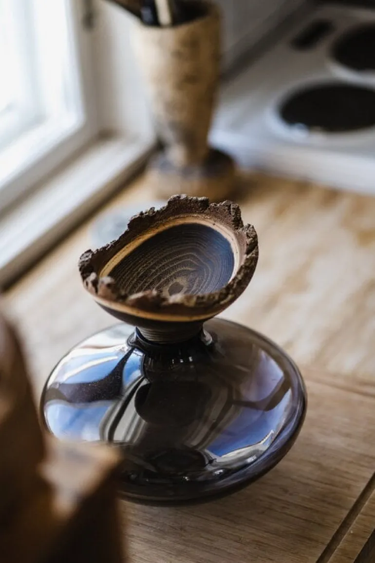 Utopia & Utility Bloom stacking vessel, 26 x 26 cm, smoke