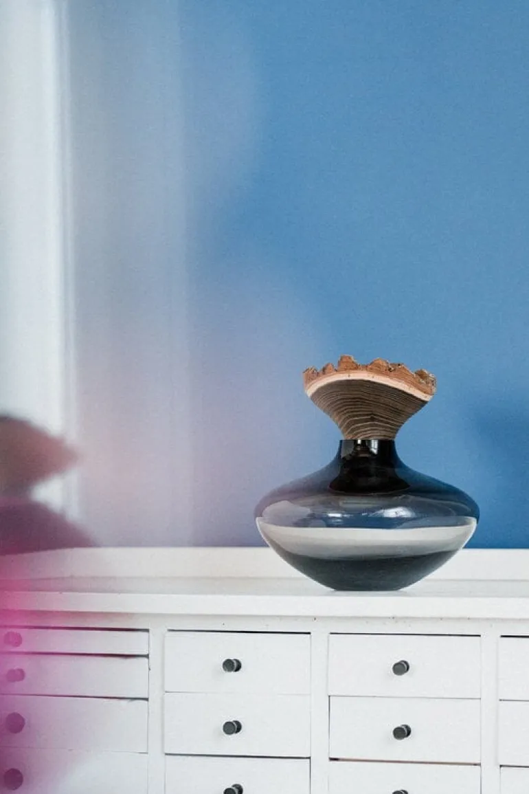 Utopia & Utility Bloom stacking vessel, 26 x 26 cm, smoke