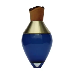 Utopia & Utility India Small I stacking vessel, 30 x 15 cm, blue - brass