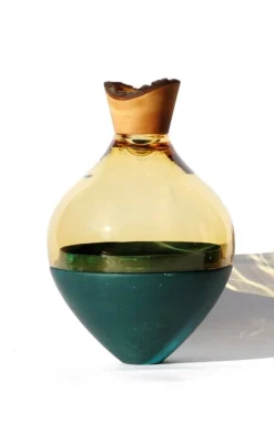 Utopia & Utility India II stacking vessel, 38 x 24 cm, amber - copper patina