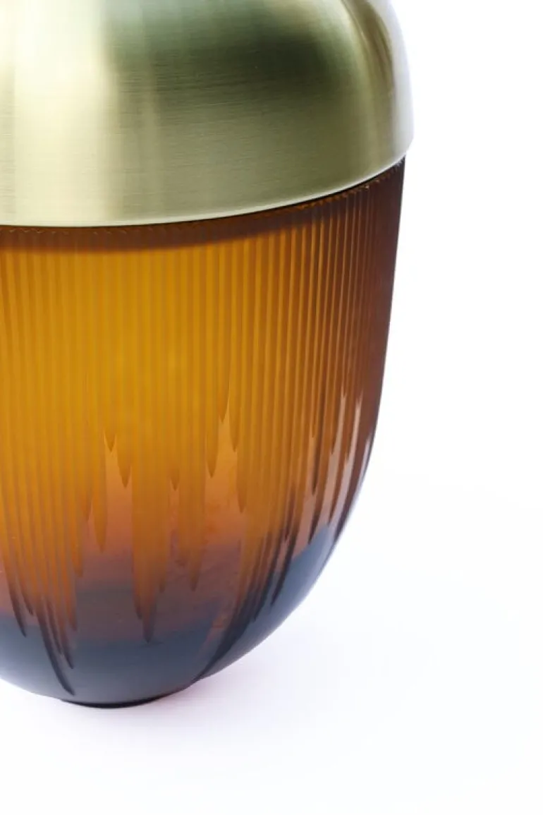 Utopia & Utility Ray stacking vessel, 55 x 30 cm, amber - brass
