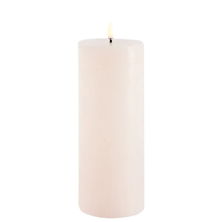 Uyuni Lighting LED pillar candle, 7,8 x 20 cm, rustic texture, vanilla