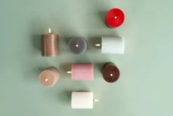 Uyuni Lighting LED pillar candle, 7,8 x 10 cm, rustic texture, hazy blue