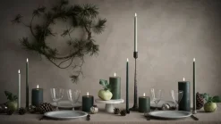 Uyuni Lighting LED pillar candle, 7,8 x 15 cm, rustic texture, olive green