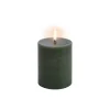 Uyuni Lighting LED pillar candle, 7,8 x 10 cm, rustic texture, olive green