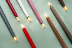 Uyuni Lighting LED taper candle, 25 cm, 2 pcs, sandstone