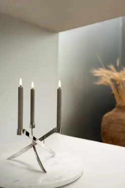 Uyuni Lighting LED taper candle, 25 cm, 2 pcs, sandstone