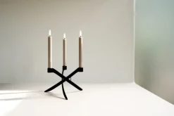 Uyuni Lighting LED taper candle, 25 cm, 2 pcs, sandstone