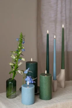 Uyuni Lighting LED taper candle, 32 cm, 2 pcs, hazy blue