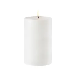 Uyuni Lighting Outdoor LED pillar candle, 8,4 x 15 cm, white