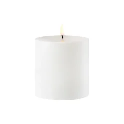 Uyuni Lighting Outdoor LED pillar candle, 8,4 x 10 cm, white