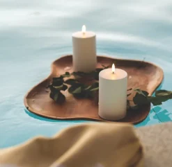 Uyuni Lighting Outdoor LED pillar candle, 10,1 x 17,8 cm, white