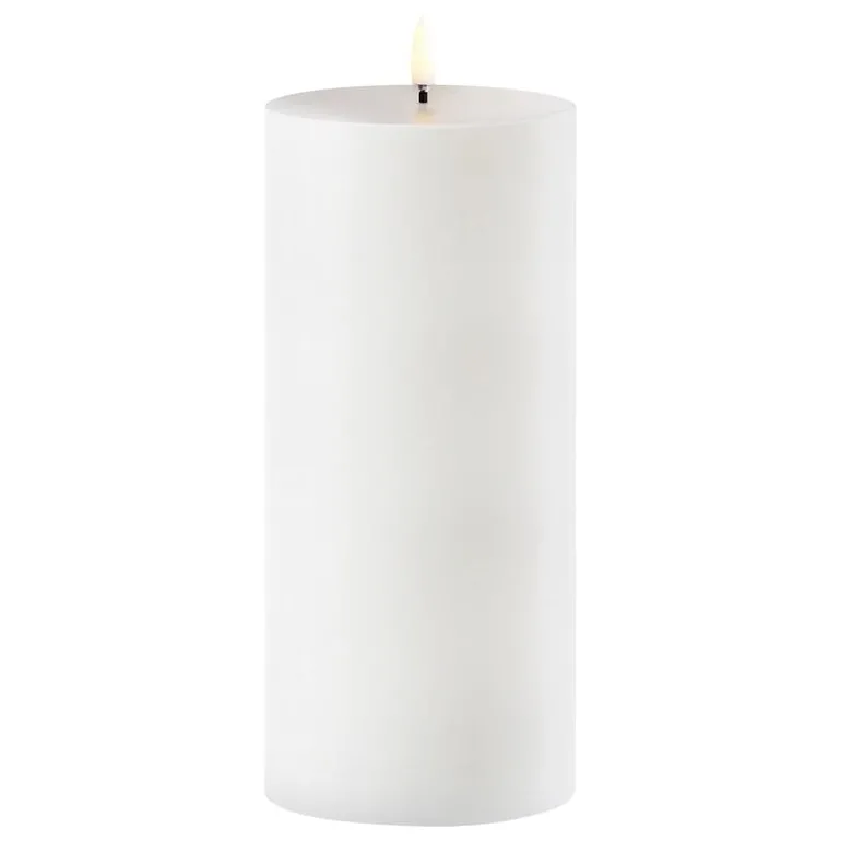 Uyuni Lighting Outdoor LED pillar candle, 8,4 x 20 cm, white