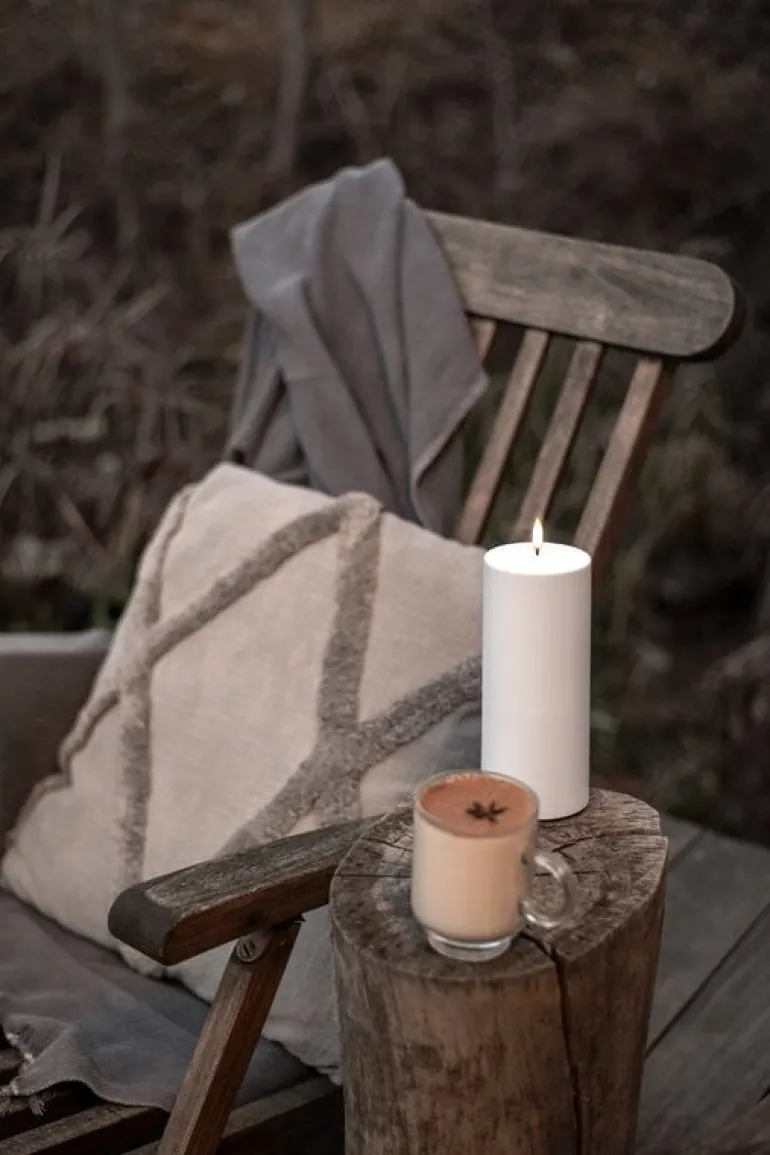 Uyuni Lighting Outdoor LED pillar candle, 8,4 x 20 cm, white