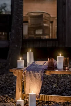 Uyuni Lighting Outdoor LED pillar candle, 8,4 x 20 cm, white