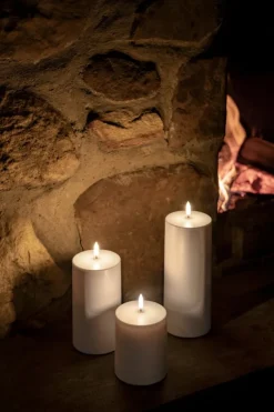 Uyuni Lighting Outdoor LED pillar candle, 8,4 x 20 cm, white