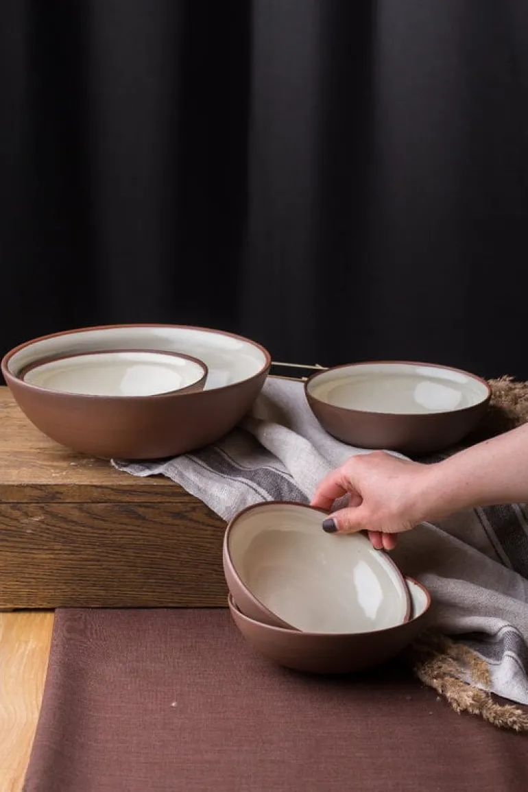 Vaidava Ceramics Earth Raw bowl, 2 L, brown - beige