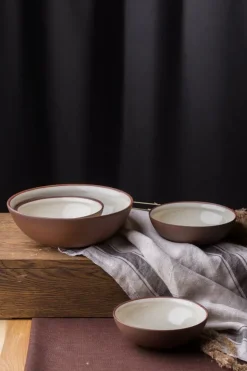 Vaidava Ceramics Earth Raw bowl, 2 L, brown - beige