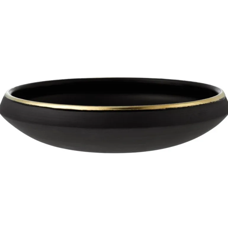 Vaidava Ceramics Eclipse Gold bowl 0,7 L, shallow, black - gold