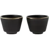 Vaidava Ceramics Eclipse Gold espresso cup, set of 2, black - gold