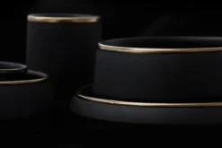 Vaidava Ceramics Eclipse Gold espresso cup, set of 2, black - gold