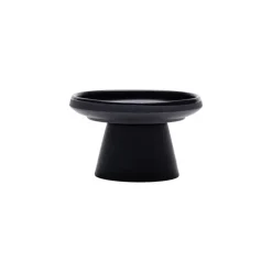 Vaidava Ceramics Eclipse pillar candle holder, black