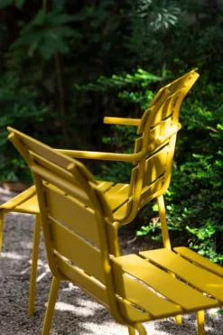 valerie_objects Aligned chair with armrests, yellow