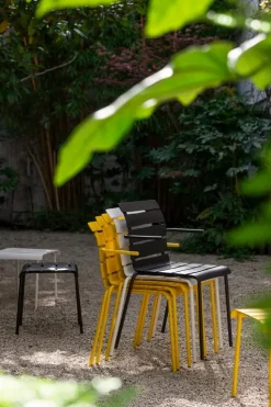 valerie_objects Aligned chair with armrests, black