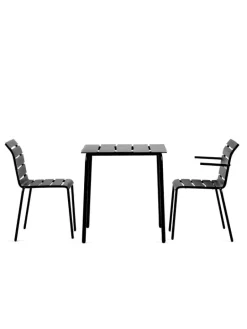 valerie_objects Aligned chair with armrests, black