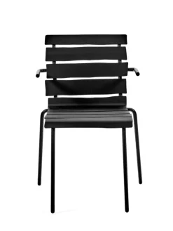 valerie_objects Aligned chair with armrests, black
