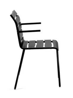 valerie_objects Aligned chair with armrests, black