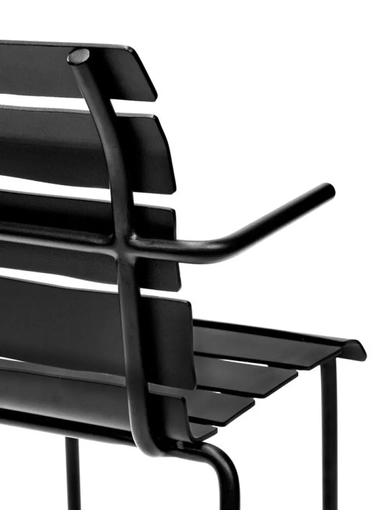 valerie_objects Aligned chair with armrests, black