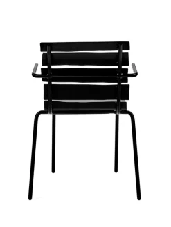 valerie_objects Aligned chair with armrests, black