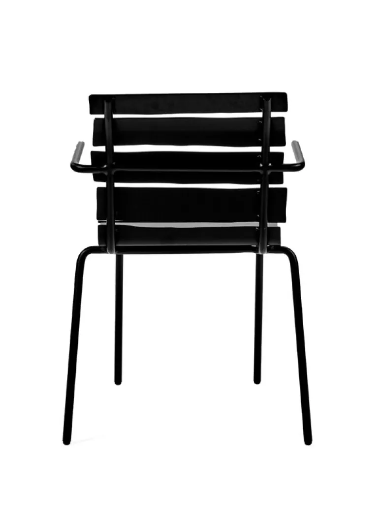 valerie_objects Aligned chair with armrests, black