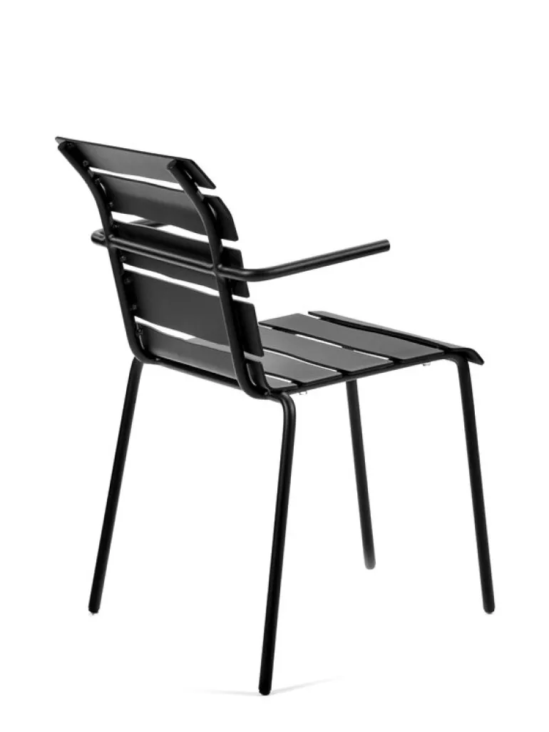 valerie_objects Aligned chair with armrests, black